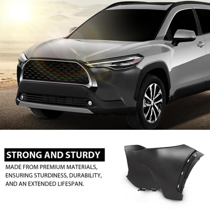 G-PLUS Front LH Bumper Cover Compatible with Toyota Corolla Cross 2022-2024,Fit For L & LE Models Without Park Assist Only TO1016102
