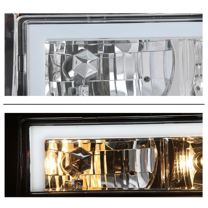 G-PLUS LED Halogen Headlights Assembly Fit GMC C1500 K1500 Yukon 94-99/Fit GMC C2500 C3500 K2500 K3500 Suburban 94-00 Driver & Passenger Side Bumper Lamp Headlamps,faros delanteros