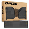 G-PLUS Floor Mats Compatible with 2008-2010 Ford F250 F350 F450 Crew Cab Without Manual Shifter (Footwell Coverage) All Weather Full Cover Protection TPE Car Floor Cargo Liners, Black