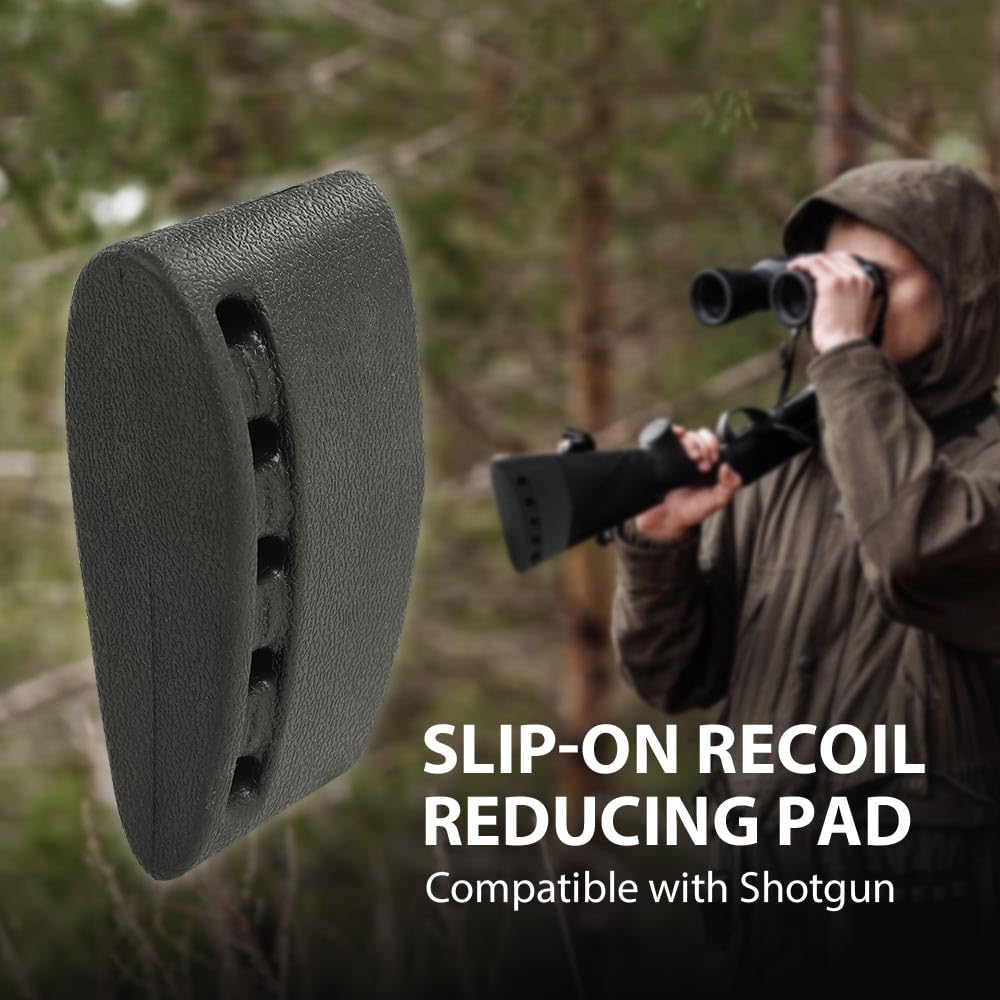 G-PLUS Black Synthetic Latex Rubber Slip-On Recoil Reducing Pad for Shotgun Recoil Pad Large for Gun Stocks