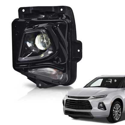 G-PLUS Headlight Headlamp Assembly w/Bulbs Compatible with Chevy Blazer 2019-2021 84588815, GM2502492, 84788649 Clear Lens Black Housing Left Driver Side Bumper Headlamps,faros delanteros