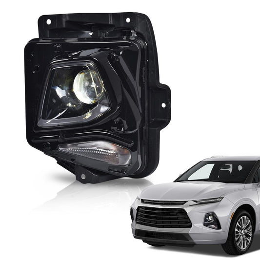G-PLUS Headlight Headlamp Assembly w/Bulbs Compatible with Chevy Blazer 2019-2021 84588815, GM2502492, 84788649 Clear Lens Black Housing Left Driver Side Bumper Headlamps,faros delanteros