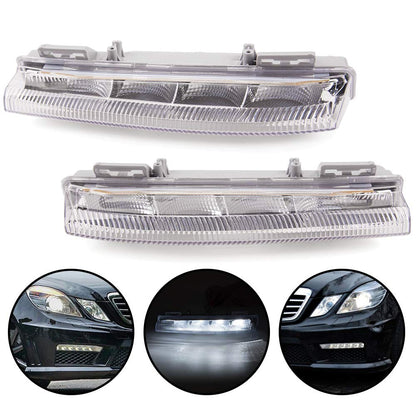 G-PLUS Daytime Running Light Assembly Replacement For Mercedes-Benz W204 S204 W212 R172 C230 C250 C300 C350 E350 E400 E550 Super Bright Fog Driving Lamp w/LED Bulbs Left & Right Side 1 Pair