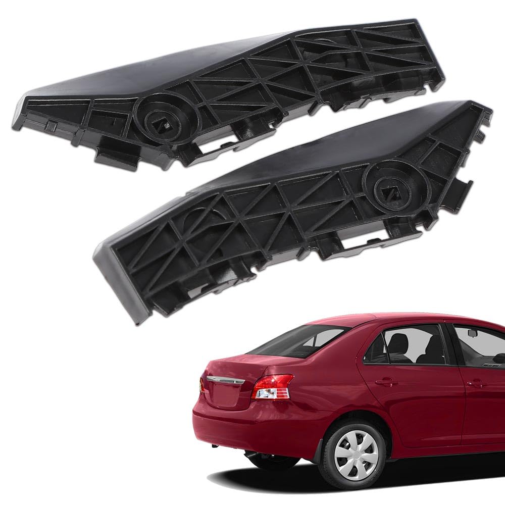 G-PLUS Rear Left & Right Side 1pair Bumper Brackets Compatible with Toyota Yaris Base 2007-2012/Fit Toyota Yaris S 2007-2009 5215552091, 5215652091, TO1133108, TO1132108