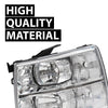 G-PLUS Headlights Assembly, Fit Chevy Silverado 2007-2013,Fit Silverado 2500 3500 & HD 2007-2014 Clear Lens Chrome Housing Clear Reflector,faros delanteros