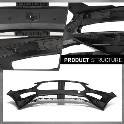 G-PLUS Front Bumper Cover Fascia Compatible with Ford Mustang 2018 2019, JR3Z17D957DAPTM, FO1000746, Primed Black