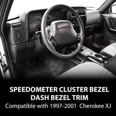 G-PLUS Dash Bezel Trim for Jeep Cherokee XJ 1997-2001 Speedometer Cluster Front View