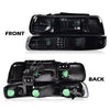 G-PLUS Headlights Assembly, Compatible with 1999-2002 Chevy Silverado/ 2000-2006 Suburban Tahoe Bumper Headlamps, Smoky Lens Black Housing Clear Reflector,faros delanteros