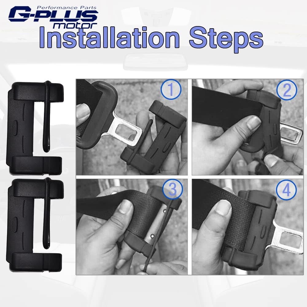 G-PLUS Universal Seat Belt Buckle Cover Replacement For Auto Car Seat Belt Buckle Clip Protector Trim Silicone Safety Accessories (Black)