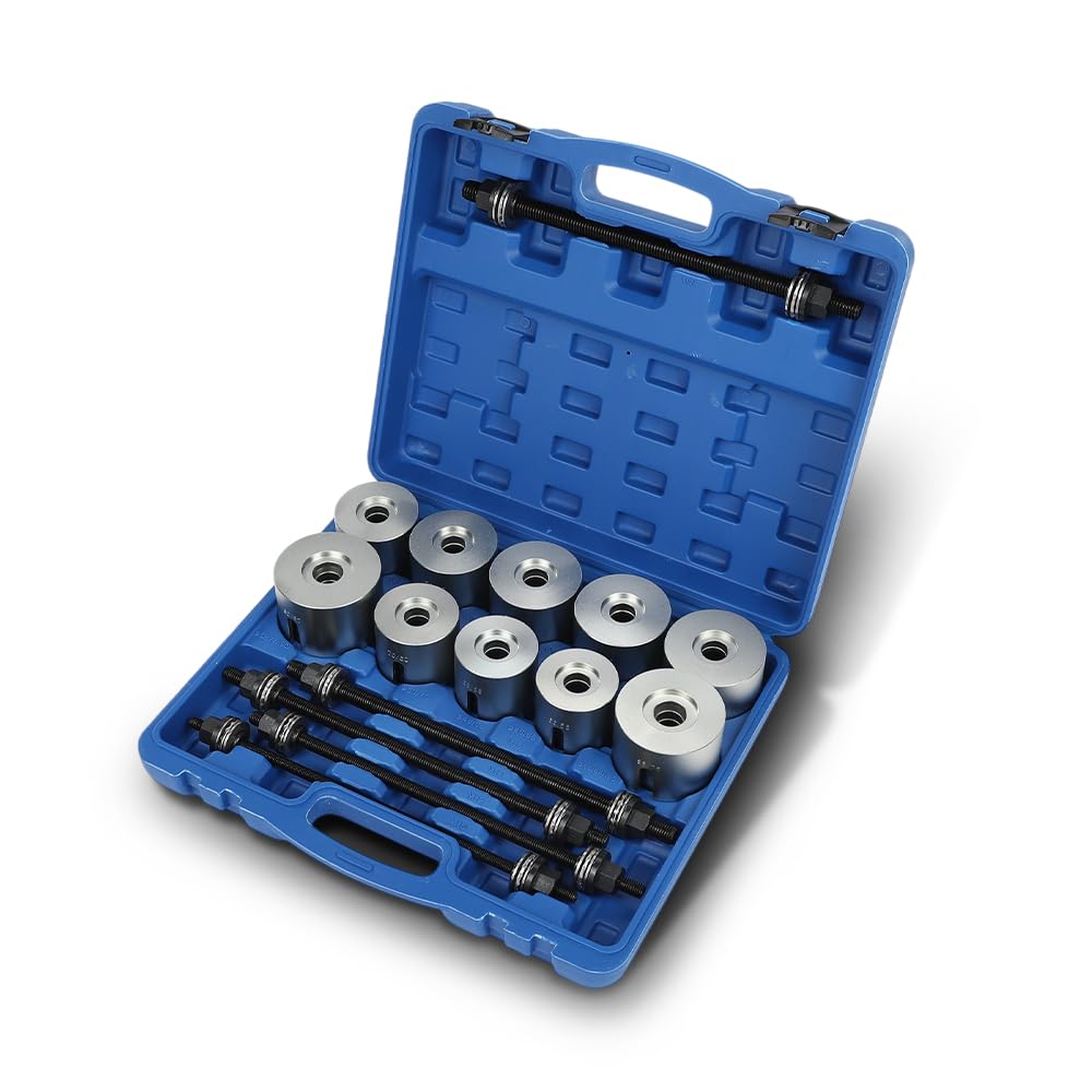 G-PLUS Universal Press & Pull Sleeve Kit Bush Bearing Removal Insertion Tool Set Compatible with Cars, LGV and HGV Silver