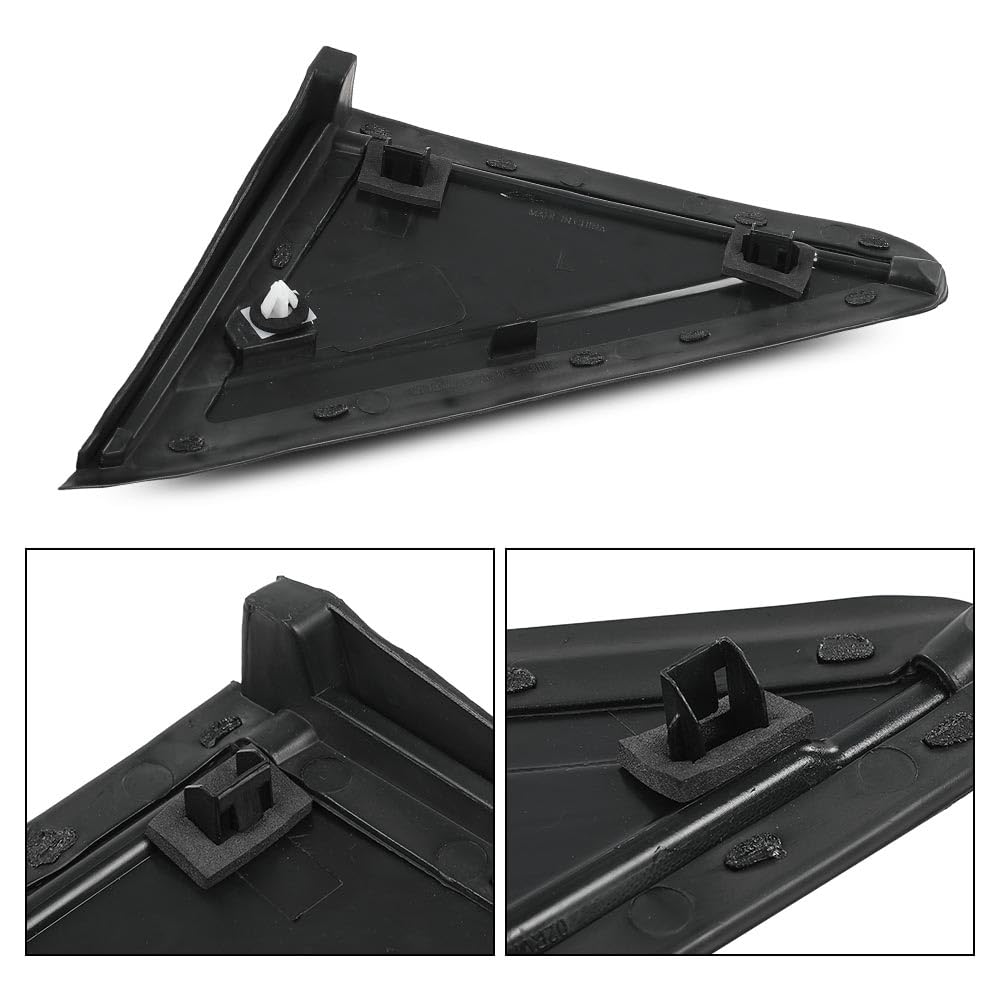 G-PLUS Mirror Flag Applique View Mirror Triangle Trim LH & RH Exterior Side w/Trim Compatible with Chrysler Town & Country 2008-2016/Fit Dodge Grand Caravan 2008-2020