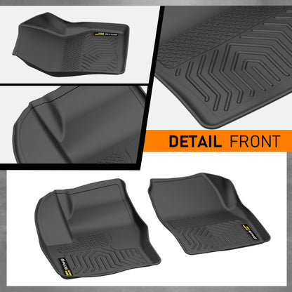 G-PLUS Floor Mats Compatible with Ford C-Max 2013-2018/Fit Ford Escape 2013-2019 TPE All Weather Custom Fit Heavy Duty 1st and 2nd Row Full Set Floor Liners