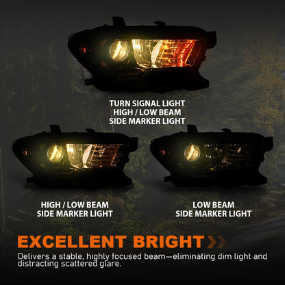 G-PLUS Headlight Assembly Right Side w/o LED Daytime Running Compatible with Toyota Tacoma 2016-2017 8111004260, 8111004250, 8111004261, 8111004262, TO2503243 No Modification Needed White