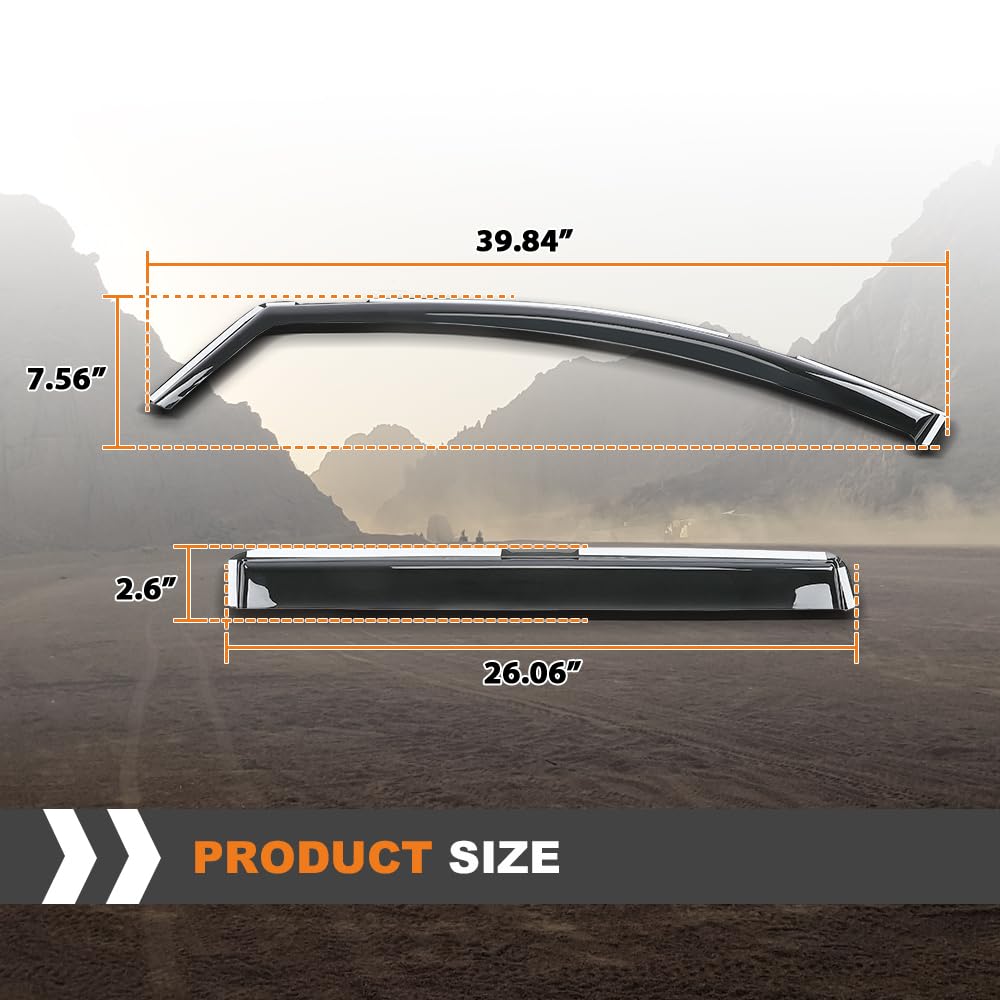 G-PLUS in-Channel Side Window Vent Visor Deflectors Rain Guards Compatible with GMC Terrain 2018-2024 Impact-Resistant PC 4 PCS Smoky