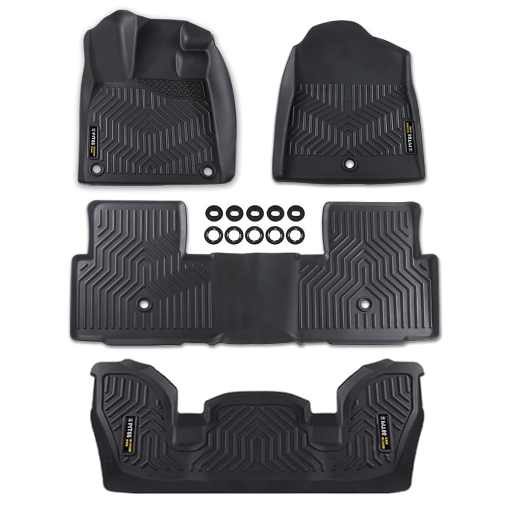 TPE Cargo Liners Compatible with Honda Pilot 2023 2024 2025 4PCS All Weather 1st & 2nd & 3rd Row Floor Liners Interior Accessories Cargo Liner