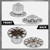 G-PLUS Front & Rear Wheel Cover Chrome Hub Cover Kit 33mm Spiked Hub Axle Compatible with Semi-Trucks 20", 22.5" and 24.5" Hub Piloted Wheels