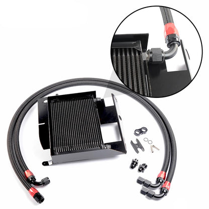 G-PLUS Engine Transmission Oil Cooler Kit Upgrade 25 Row Aluminum Compatible With BMW 3 SERIES 335I E90 E92 N54 Black