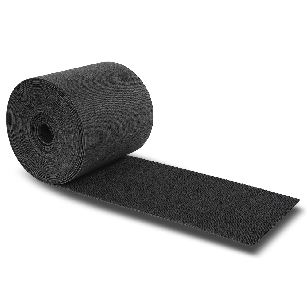 G-PLUS 9" x 50ft Boat Trailer Bunk Carpet, Outdoor Ribbed Marine Bunk Carpet Fit for Boat Trailer Runners Black