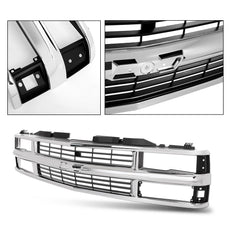G-PLUS Chrome Grille with Black Insert for Chevy Blazer Tahoe 1994-2000 Product Image