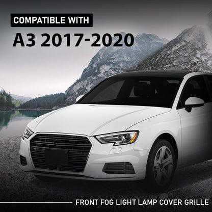G-PLUS Pair Front Bumper Fog Light Cover Lamp Bezel Grill Compatible with Audi A3 Sedan 2017-2020 2PCS