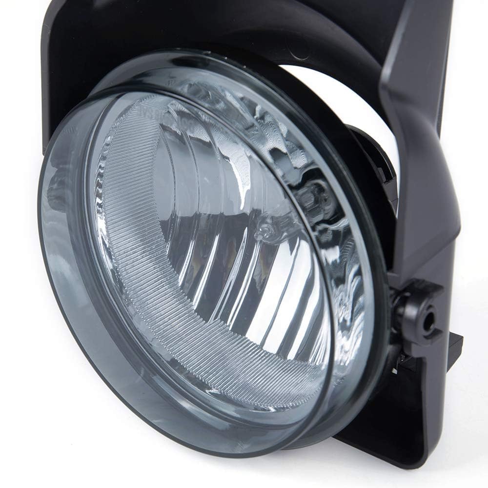 G-PLUS Pickup Bumper Fog Lights Lamps Left and Right Compatible with 2003 2004 2005 2006 GMC Sierra 1500 GM2592154, GM2593154, GM2593128 Smoky Lens