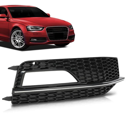 G-PLUS Fog Light Lamp Chrome Cover Bezel Right Side Compatible with Audi A4 S-line S4 2013-2015/ Only fit for S-line bumpers/Not fit Standard bumpers 8K0807682L, 8K0807682N Black