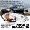 G-PLUS Headlights Assembly Fit 2006-2007 Chevy Monte Carlo/2006-2013 Chevy Impala/2014-2016 Chevy Impala Limited Headlamps, Clear Lens Chrome Housing Amber Reflector Left&Right,faros delanteros