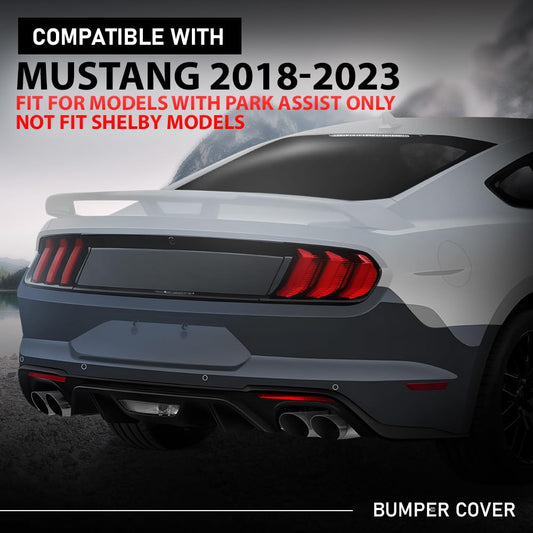 G-PLUS Rear Bumper Cover w/Holes Compatible with Ford Mustang 2018-2023, Fit Models WITH Park Assist Only, NOT Fit Shelby Models, 187-10329, JR3Z17K835AAPTM, FO1100737
