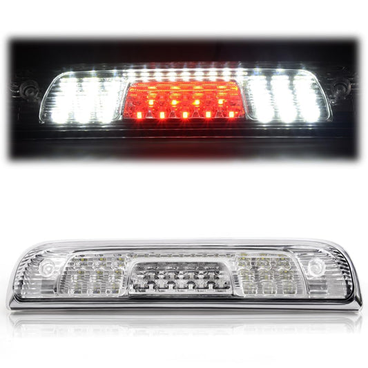 G-PLUS Rear LED Third Brake Light Compatible With Chevy Silverado/GMC Sierra1500/2500HD/3500 2014-2018,3RD Cargo Led Tail Lamps Clear lens Chrome Housing