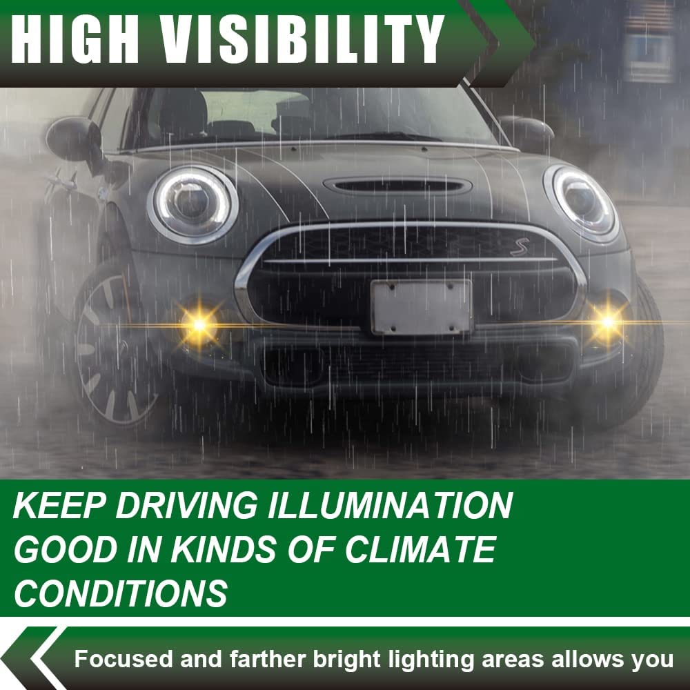 G-PLUS Bumper Fog Lights Compatible with Mini Cooper R55 R56 R57 R58 2007-2015 Fog Lamps Driver & Passenger Side Clear Lens Fog Lamp Accessories neblineros para autos delantero faros antiniebla