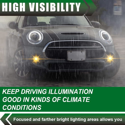 G-PLUS Bumper Fog Lights Compatible with Mini Cooper R55 R56 R57 R58 2007-2015 Fog Lamps Driver & Passenger Side Clear Lens Fog Lamp Accessories neblineros para autos delantero faros antiniebla