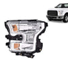 G-PLUS Headlight Compatible with Ford F150 2015-2017 Headlamps Left Driver Side Clear Lens Chrome Housing Amber Reflector,faros delanteros