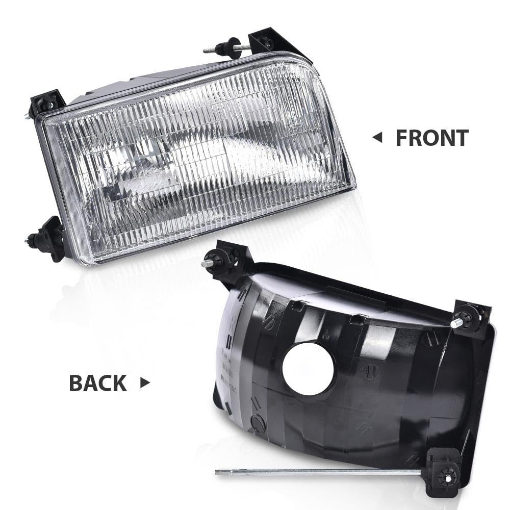 G-PLUS Headlights Assembly,Fit 1992-1996 Ford Bronco F150 F250 F53 F59/Fit 1992-1997 Ford F Super Duty & 1997 Ford F250 HD,Front Headlamps Left&Right W/o Bulbs,faros delanteros