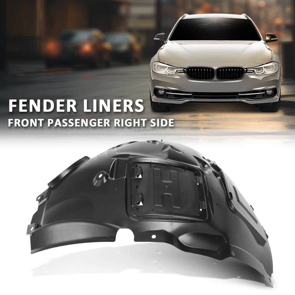 G-PLUS Fender Liner Front Passenger Right Side Upper Compatible with BMW 320i/320i xDrive Base Sedan Standard, Modern, and Luxury Line Models 2012-2018, 51717260726, BM1249131