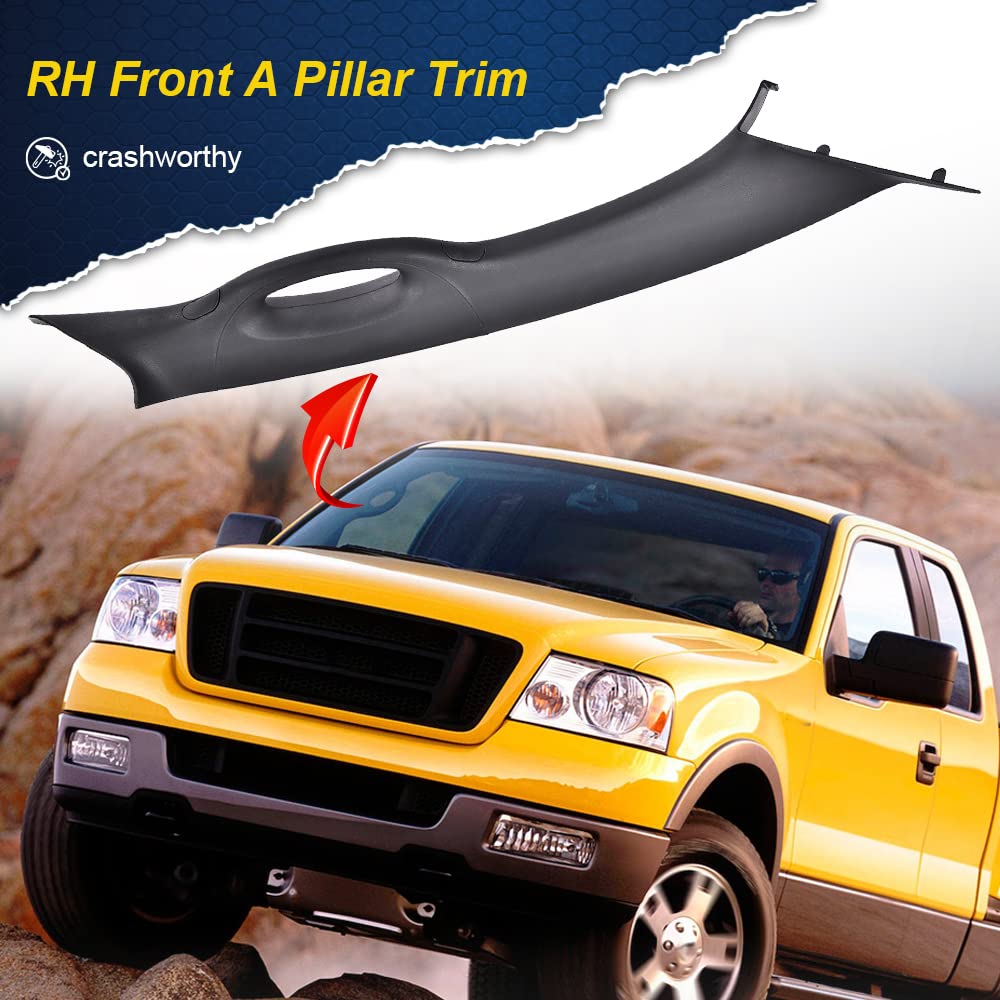 G-PLUS Front A Pillar Trim Handle Compatible with 2004-2008 F150, RH Passenger Side Inside Grab Handle (Black)
