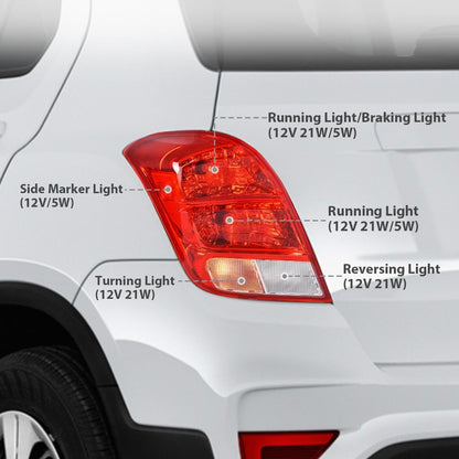 G-PLUS Tail Light Brake Lamp W/Bulbs Compatible with Chevy Trax 2013-2016/LS 2017-2019 GM2800272, 42599449 Red Lens Chrome Housing Left Driver Side Luces Traseras Rear Brake Lamps Assembly