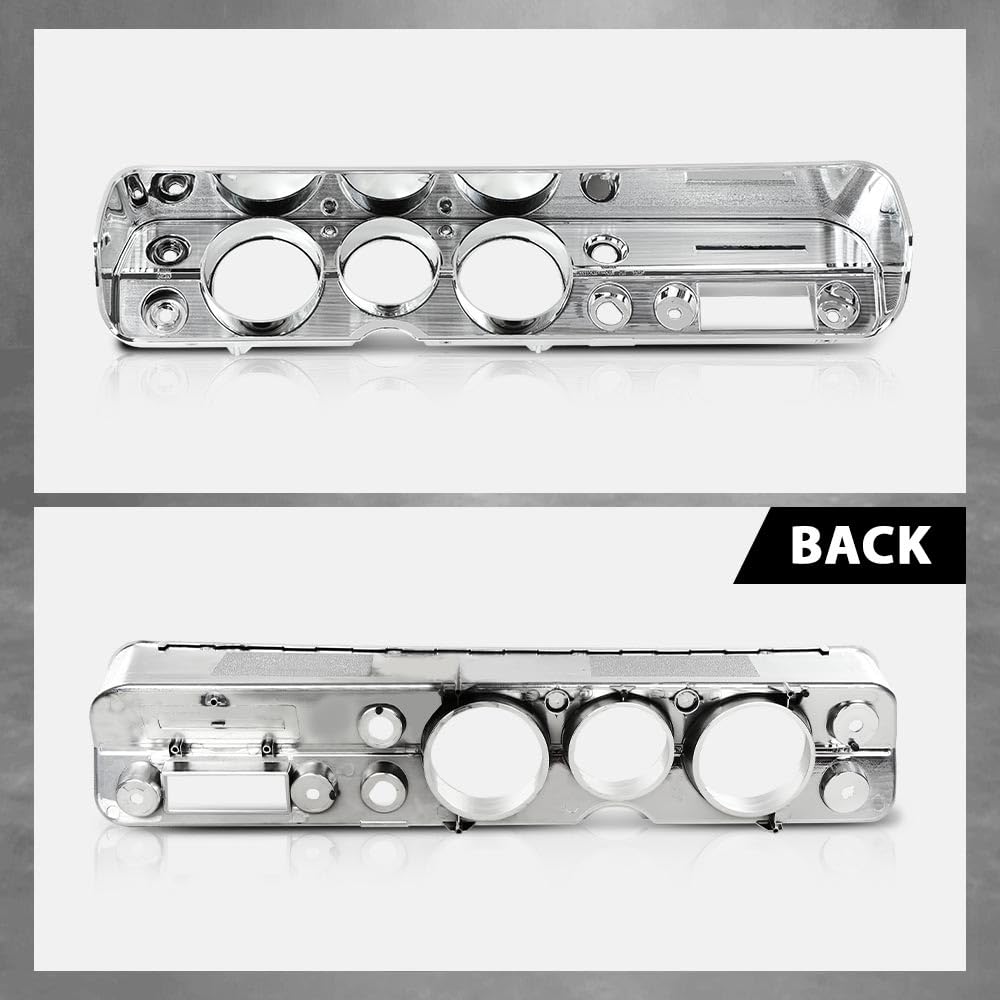 G-PLUS Dash Bezel Compatible with 1965 Chevy Chevelle El Camino without A/C Silver