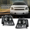 G-PLUS LED Headlights Assembly Front Headlamps Fit Chevy Tahoe Suburban 1500 2007-2014,Fit Chevy Avalanche Suburban 2500 2007-2013 Clear Lens Black Housing Clear Reflector,faros delanteros
