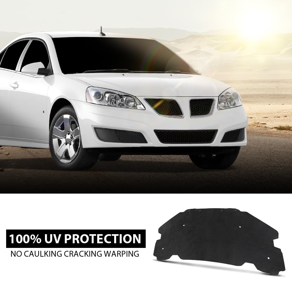 G-PLUS Black Hood Insulation Pad 1/2" with Clips Compatible with Pontiac G6 2005 2006 2007 2008 2009 2010
