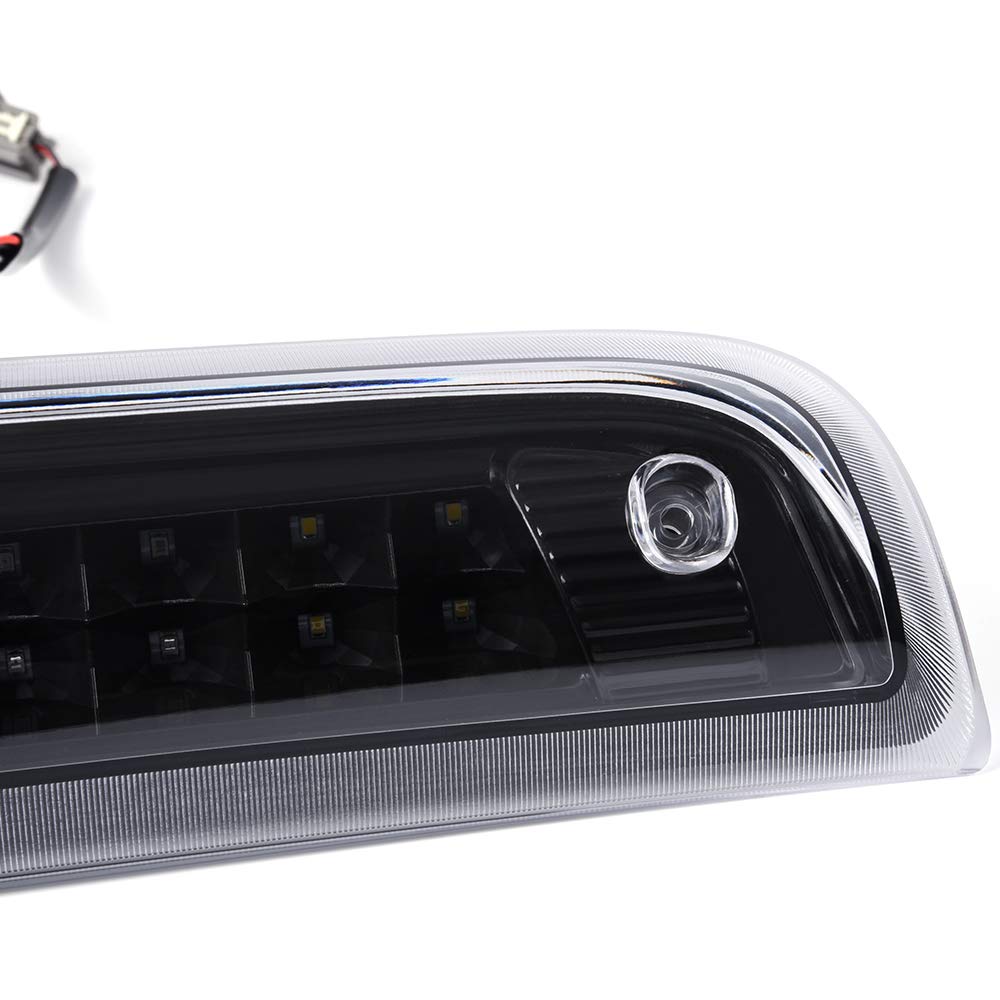 G-PLUS High Mount LED 3rd Brake Light Compatible with 2014 2015 2016 2017 2018 Chevy Silverado GMC Sierra Rear Tail Cargo Lamp Waterproof Black Housing Clear Lens