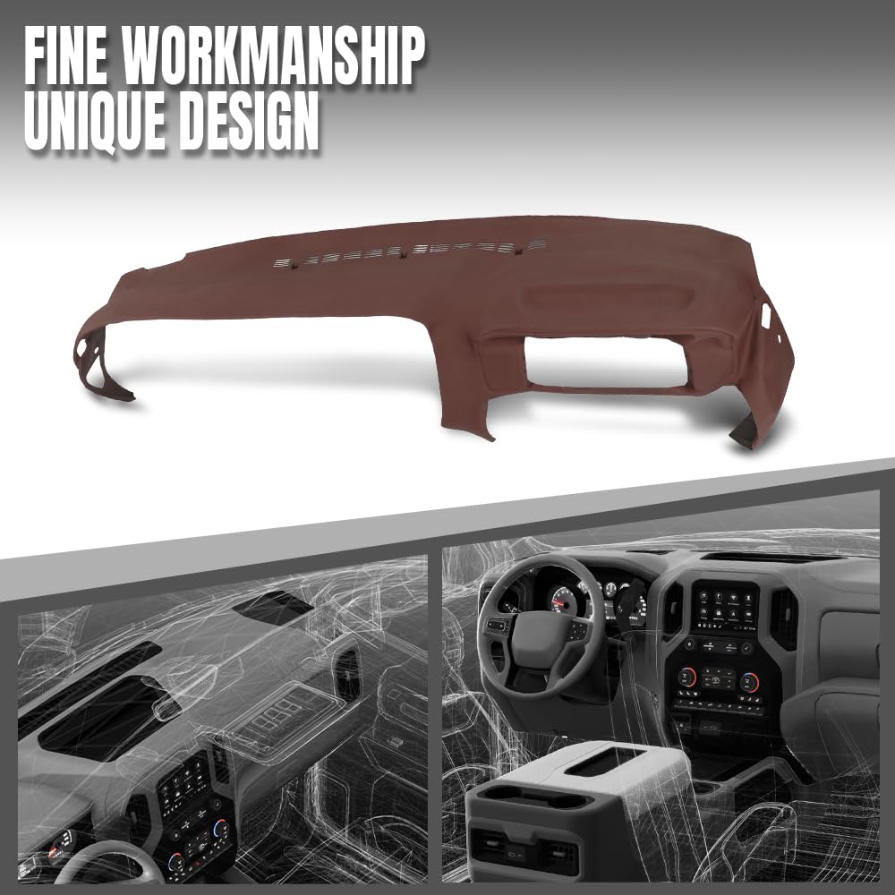 G-PLUS TPE Dash Cover Dashboard Compatible with Chevy & GMC Truck C/K 1500 1997-1999 Fit Chevy & GMC Truck C/K 2500/3500 1997-2000 Red