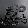 Silicone Radiator Coolant Hose Kit Clamps + Vacuum Hose Tube Kit Black
