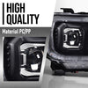 G-PLUS LED Tube Projector Headlights Assembly Compatible with Toyota Tundra 2007-2013, Fit Toyota Sequoia 2008-2017 Left & Right Headlamps, Clear Lens Black Housing Clear Reflector, TO2502171