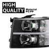 G-PLUS LED DRL Headlights, Fit 2007-2014 Chevy Silverado 2500 3500 & HD Models/Fit 2007-2013 Chevy Silverado 1500 Bumper Headlamps, Clear Lens Black Housing Clear Reflector