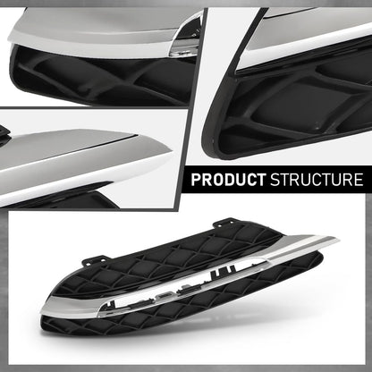 G-PLUS Pair Fog Light Cover Daytime Running Light Cover, Compatible with Benz C250 C350 2012-2015/C300 2012-2014 w/o AMG Package & Sport Package, LH Driver & RH Right 2PCS, 2048803224, 2048803324