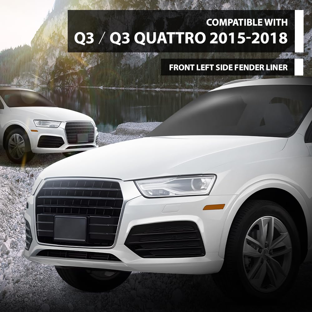 G-PLUS Fender Liner Front Driver Left Side Compatible with Audi Q3 & Q3 Quattro 2015-2018 8U0853887A, AU1248139