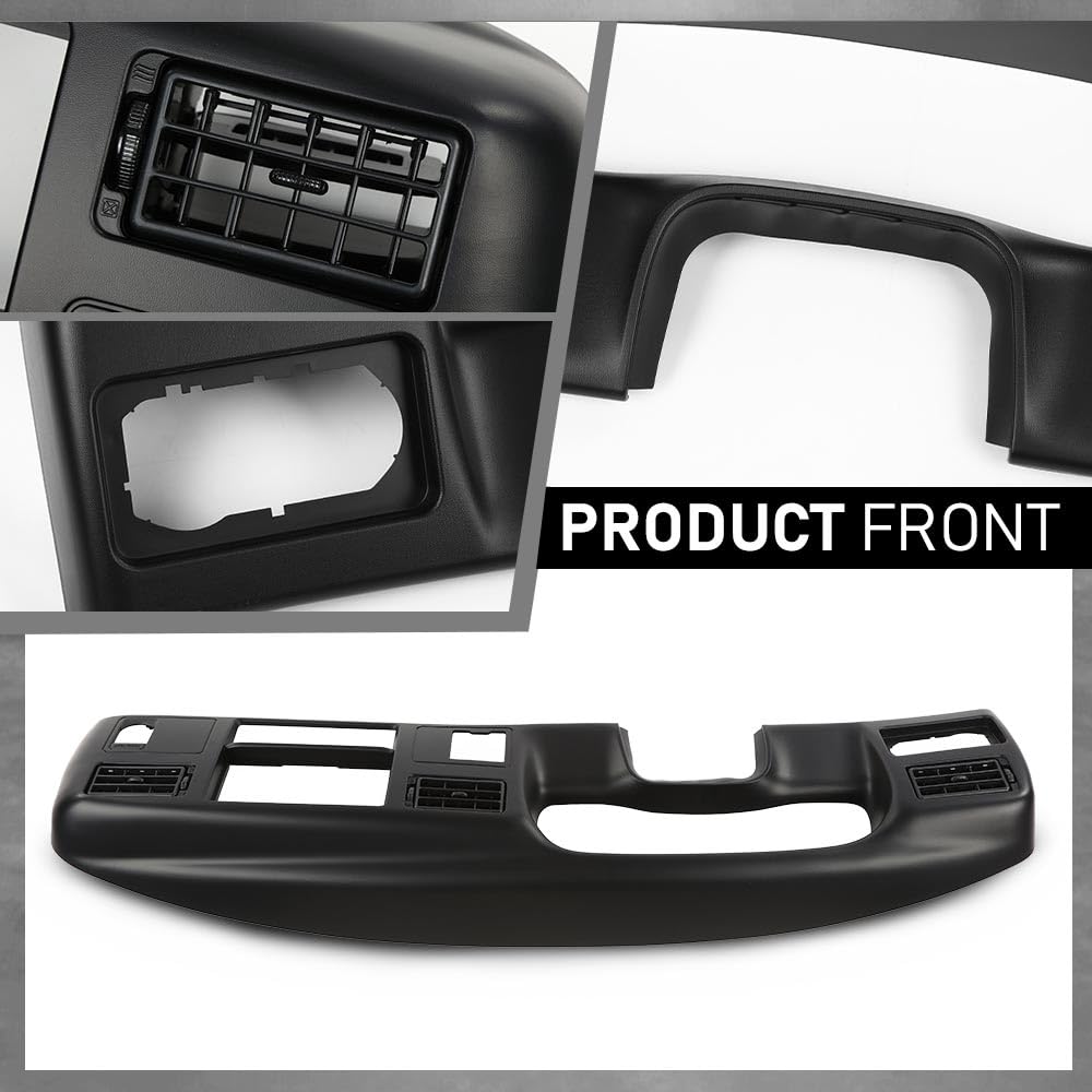 G-PLUS Dash Bezel Radio Cluster Trim Panel 4x4 Black Compatible with Ford F250 F350 Super Duty 1999-2004 with Hole