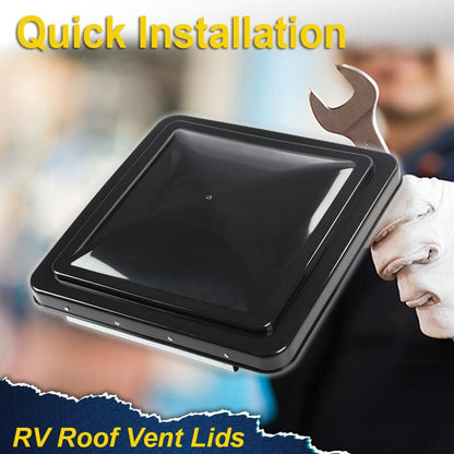 G-PLUS 3PCS Black Roof Vent Cover 14" x 14" Compatible with Universal RV, Trailer, Camper, Motorhome Trailer Ventline,Vent Lid Replacement