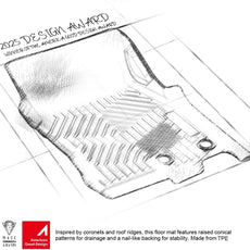 G-PLUS Floor Mats for Toyota Tacoma Double Cab 2005-2015 TPE Black Close-up View