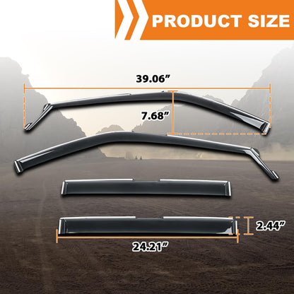 G-PLUS in-Channel Side Window Vent Visor Deflectors Rain Guards Compatible with Ford Explorer 2020-2022 PC Impact-Resistant Material 4 PCS Smoky